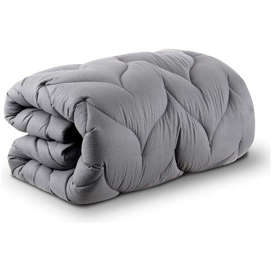 Gewatteerde matrasbeschermer, zachte matrasbeschermer met Nanotex-additieven, ademende en sneldrogende matrasbeschermer, geschikt als matrasbeschermerhoes, wasbaar, grijs, 140 x 200 cm