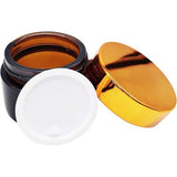CrÃ¨mecontainer, 30 ml amberkleurige glazen fles, lege hervulbare container, bruine glazen container met deksel voor cosmetica, crÃ¨mes, lotions, etherische oliÃ«n (6 stuks)