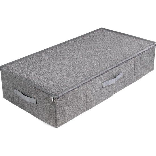 Onderbedopbergmand Opvouwbare onderbedopbergmand van polyester 1-delig Bedbox met 3 handgrepen Opbergtas voor dekbedden, dekens, kleding, 82 x 43 x 17 cm