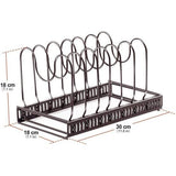Pannendekselhouder, pannenhouder voor lade, opslag met 8 verstelbare vakken, dekselhouder lade, pannenhouder voor keuken, organizer, zwart