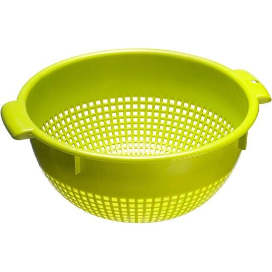 Zeef/zeef, met handgrepen en opzetknoppen, kunststof, groen