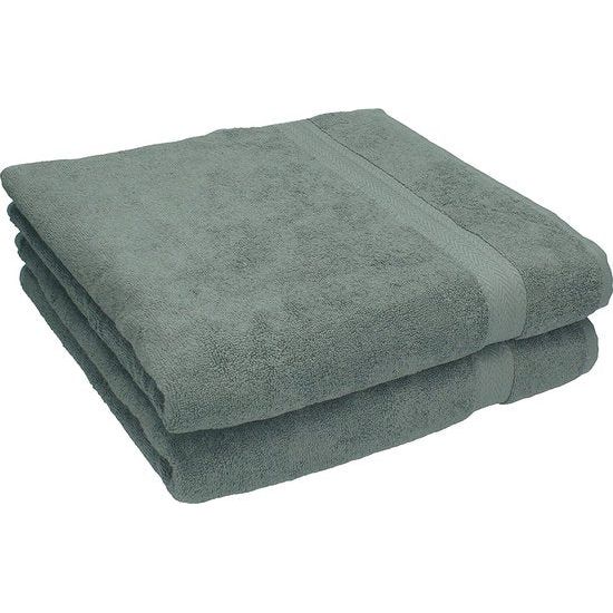 Betz Set van 2 premium saunadoeken, saunahanddoeken, 100% katoen, badstof, XXL, badhanddoek, strandhanddoek, afmetingen 70 x 200 cm, kleur antracietgrijs