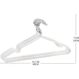 Kleerhangers van metaal (40 cm), 20 stuks, ruimtebesparende kleerhangers voor volwassenen, 0,4 cm dik, belastbaar met zware kleding, beugel met antislip groef voor mantels, broeken (wit)