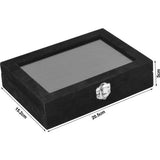 sieraden-organizerdoos, sieradendoos met glazen deksel, sieradendisplay, sieradendoos voor halsketting, armband, ringen, oorbellen, sieraden (grijs)