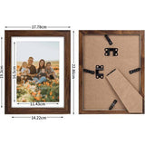 Set van 4 fotolijsten 13x18 cm, bruine rustieke fotolijsten voor 18x13 foto's met passe-partouts of 15x20 foto's zonder passe-partouts, wand- of tafelstandaard