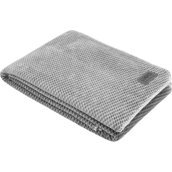 Deken 150x200 cm, deken grijs, hoogwaardige en knuffelzachte katoenmix