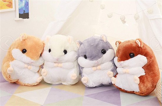 2 in 1 Hamster Knuffel Knuffel Hamster Kussen met Knuffeldeken Super Leuk Cadeau voor Kinderen en Vriendinnen 50cmX30cm (Lichtbruin)
