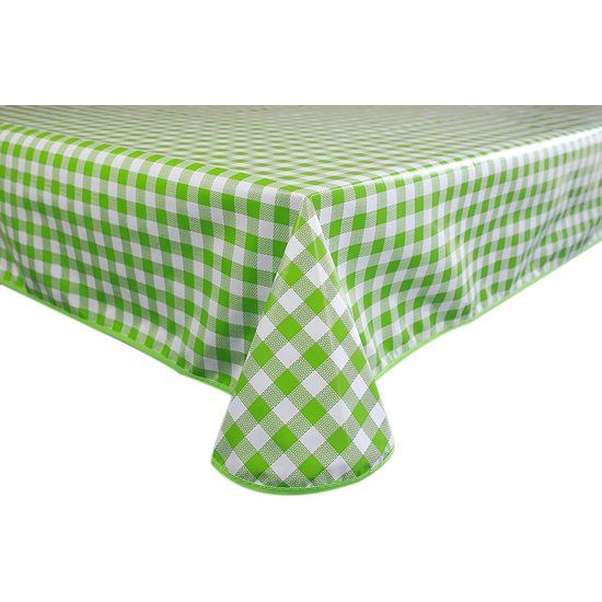 rechthoekige Oliedoek PVC Veeg schoon tafelkleed 140cm x 240cm 55x94 Gingham Check Groen