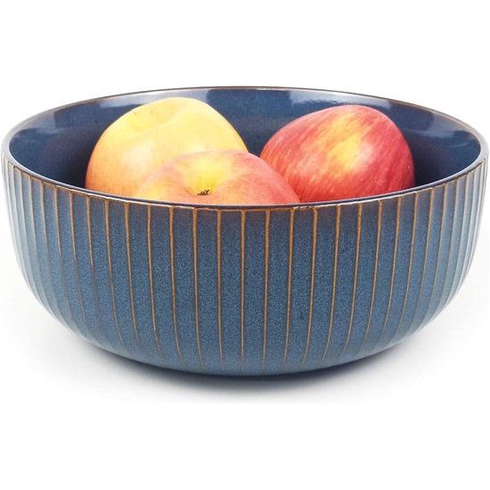 1800 ml porseleinen slakom keramische soepkom grote ramenkom noedelkom ontbijtgranen dessertkom havermoutkom bord fruitschaal serveerschaal blauw 21 cm