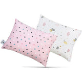 Set van 2 kussens voor babybed - kussens voor peuters en katoenen overtrek met ritssluiting