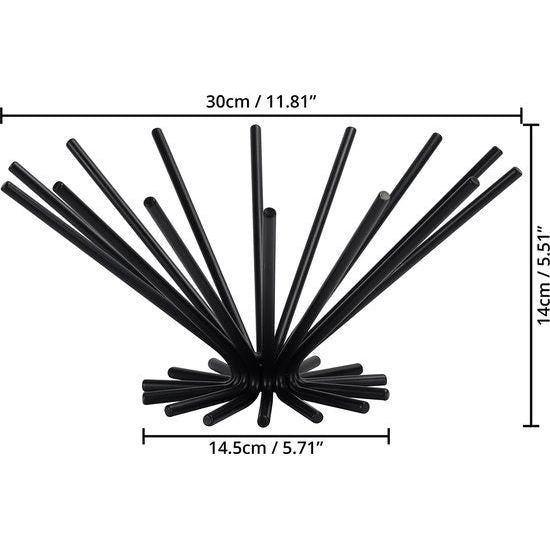 Belle Vous Zwart Ijzeren Fruitschaal - Grote Decoratieve Keuken Kom Standaard voor Appels, Bananen, Sinaasappels en Brood - Houder voor Keukenblad Opslag en Tafeldecoratie