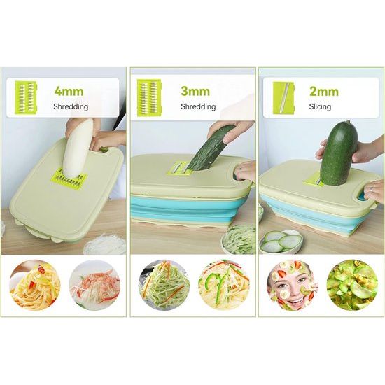 Multifunctionele snijplank, 9-in-1 opvouwbare snijplank, snijplankset met groentesnijder, draagbare afvoermand voor kampeeraccessoires, outdoor, festivals