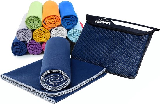 Microvezel handdoek, voor sauna, fitness en sport - strandhanddoek, sporthanddoek - 140x70cm - Navy