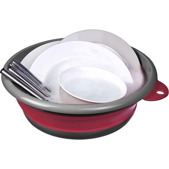 Opvouwbare afwaskom met ophangvoorziening Inhoud 4500 ml Kunststof Rood/Antraciet