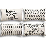 Set van 4 kussenslopen linnen kussenovertrekken, sierkussen, kussenslopen voor bank, tuinbed, bank, kussen, 30 x 50 cm (set van 4)