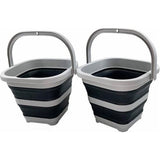 5 l opvouwbare rechthoekige praktische mand/emmer (grijs/antracietzwart (set van 2)