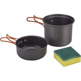 3-delige camping-kookgereiset, 1-persoons, kookpannenset, aluminium pan, licht, opvouwbaar, outdoor kookset met pan, pan/kom voor hiking, trekking, rugzakreizen