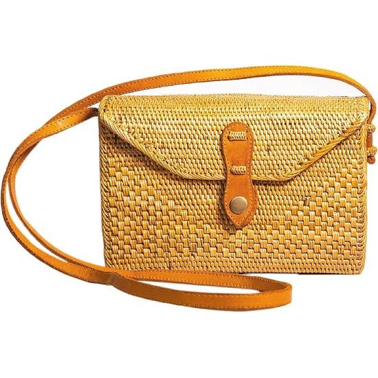 Bali handgemaakte dames rotan handtas crossbody tas schoudertas zomer strandtas - in geschenkdoos (behalve doostype)