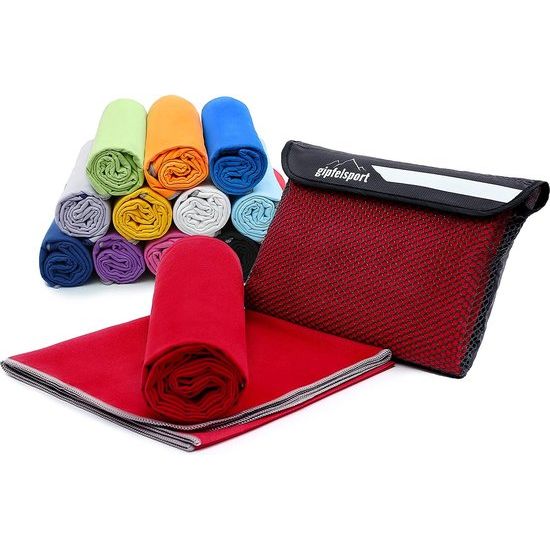 Microvezel handdoek, voor sauna, fitness en sport - strandhanddoek, sporthanddoek - 50x30cm - Rood