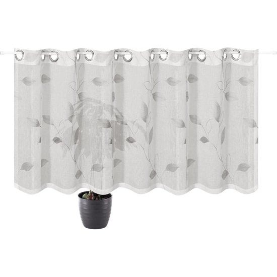 Vitrage Silvi grijs/wit B/H: 150/50 cm