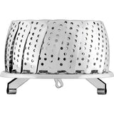 Stoompan-inzetstuk met oogje 14 cm, gaarzeef voor pannen en snelkookpannen, stoominzet, stoominzet, stoominzet, opvouwbaar, roestvrij staal, vaatwasmachinebestendig