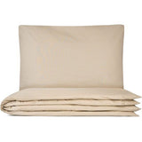 Deluxe Beddengoedset, 155 x 220 cm, 100% katoen, dekbedovertrek met kussensloop 80 x 80 cm, hoogwaardig dekbedovertrek met ritssluiting, Made in EU, beige, 155 x 220 cm