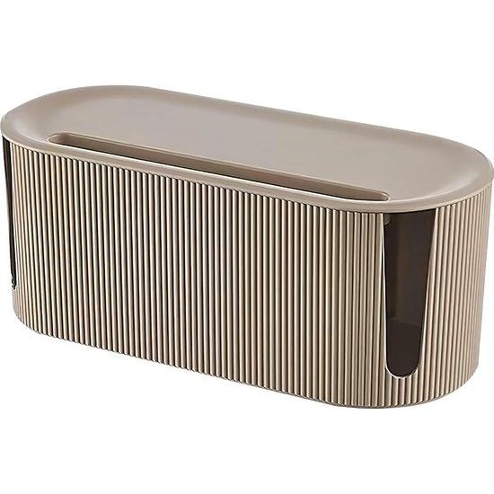 kabelbox, organizer, box met deksel, kabelmanagement, ABS-kunststof, kabelmanagement, box, multifunctionele overspanningsbeveiliging voor kabelstrips, bruin
