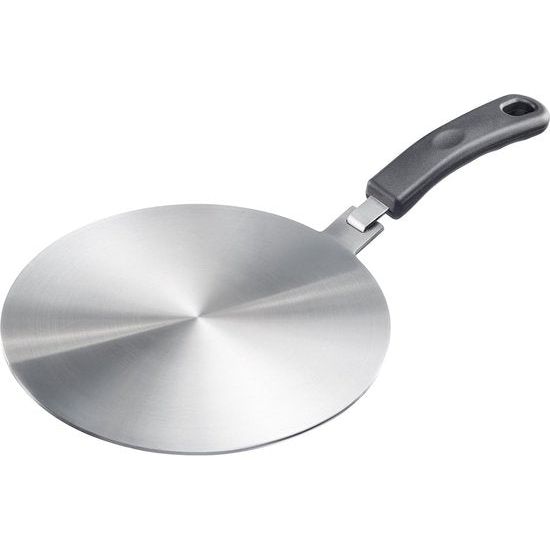 Inductie-adapterplaat, adapterplaat voor inductiekookplaten, om traditioneel kookgerei geschikt te maken voor inductie, plaat met handgreep, roestvrij staal, 14 cm
