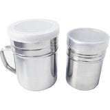 2 stuks poedersuikerstrooier, met deksel, poedersuiker-strooier, meelstrooier, poedersuiker, roestvrijstalen poederstrooier, meelzeef, voor thuis, restaurant, outdoor