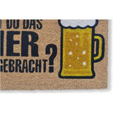 Koko Doormats Deurmat voor de ingang van het huis, een deurmat voor binnen en buiten, antislip mat van natuurlijke kokosvezels met duurzame PVC-basis (Hast Dudas Bier)