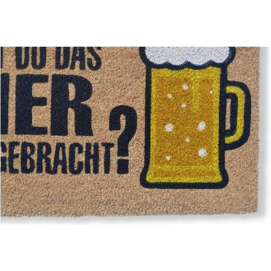 Koko Doormats Deurmat voor de ingang van het huis, een deurmat voor binnen en buiten, antislip mat van natuurlijke kokosvezels met duurzame PVC-basis (Hast Dudas Bier)