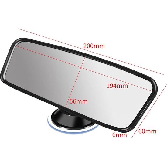 Auto achteruitkijkspiegel universele binnenspiegel met zuignap, zuignap spiegel voor auto, achteruitkijkspiegel auto, sterke adsorptie, auto-binnenspiegel