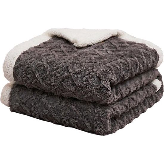 knuffeldeken, hoogwaardige schapendeken, super zachte fleecedeken als bankdeken, sprei of woondeken, bankdeken, sprei, donkergrijs, 150 x 200 cm