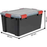 Boxen All-Weather Box, set van 2, AT-L, voor uitdagende opslagomstandigheden, kunststof, zwart, 50 l, 59 x 39 x 29 cm