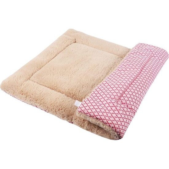 Hondenmat, zachte en warme mat, ligdeken voor honden en katten, sofa voor huisdieren XZ014 (L (90 x 70 cm), Short Plush Pink)