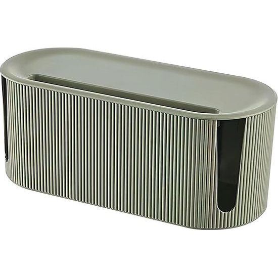 Kabelbox, kabelorganizer, box met deksel, kabelmanagement, ABS-kunststof, multifunctionele overspanningsbeveiliging voor kabels, stekkerstrips (groen)