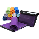 Microvezel handdoekenset, voor sauna, fitness, sport, strandhanddoek, sporthanddoek, 8 maten, 12 kleuren, violet