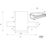 Fauteuilhoes MALU, 2-zits - omkeerbaar gevoerde bankbescherming. Kleur Blauw