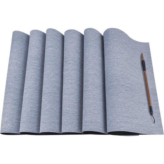 Herbruikbare waterpapier Chinese kalligrafiemat, 6 Chinese kalligrafiematten + 1 kalligrafieborstel Chinese schrijfdoek kalligrafieset voor studenten Chinees