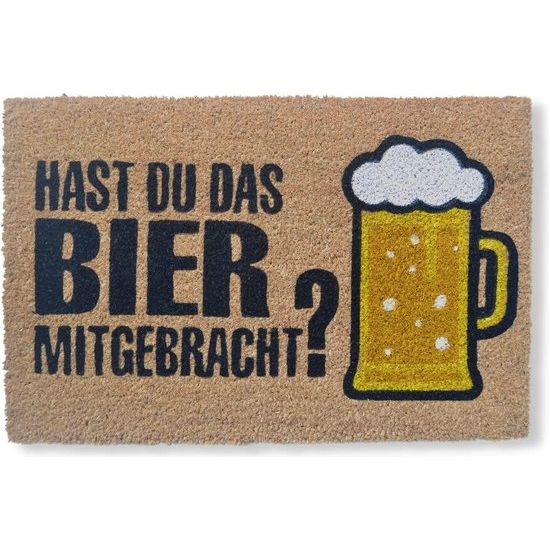 Koko Doormats Deurmat voor de ingang van het huis, een deurmat voor binnen en buiten, antislip mat van natuurlijke kokosvezels met duurzame PVC-basis (Hast Dudas Bier)