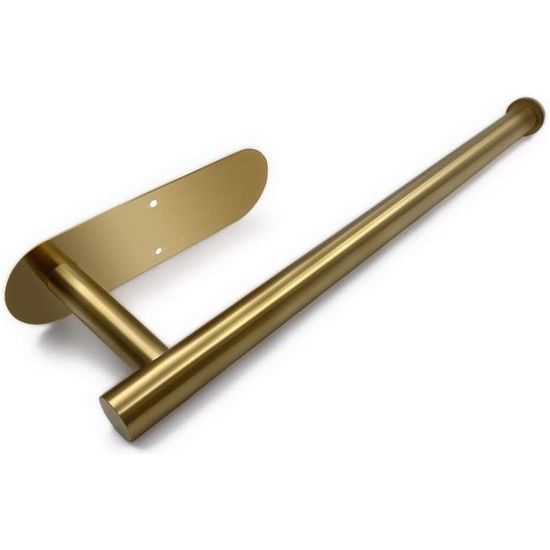 Keukenrolhouder, papierrolhouder, zelfklevend, praktische rolhouder onder de kast, roestvrij staal, goud