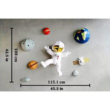 astronaut en zonnestelsel, doe-het-zelf papieren knutselsjablonen, wanddecor-kunstwerk, papieren ornament, papiersculptuur, geometrisch papiercraft-origami, geen afgewerkt model