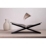 boekenstandaard | Acaciahouten kruisstandaard, displaystandaard, boekenhouder, leesboekenhouder, tijdschriftenstandaard, kookboekenhouder, muziekstandaard, stabiele open boekendisplay (zwart)