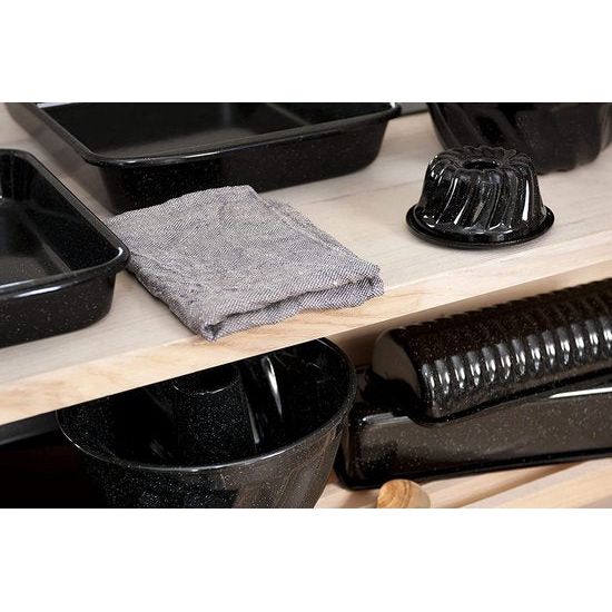 RIESS Cakevorm zwart 25 x 10 cm - Emaille