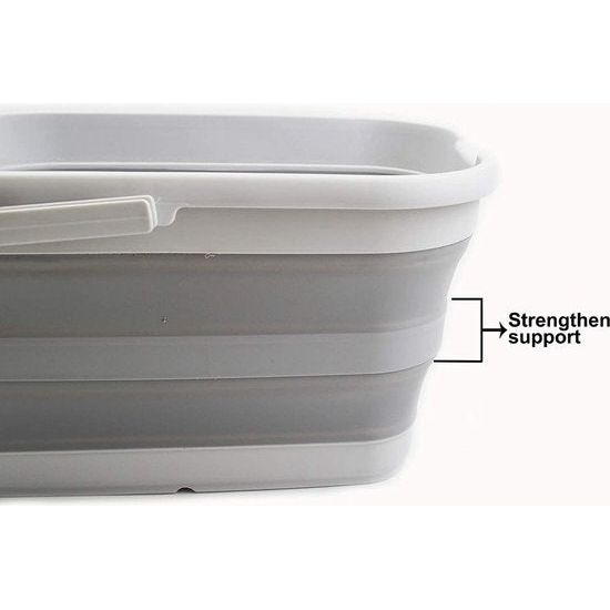 Opvouwbare rechtshandige, handige emmer, 12 liter, grijs