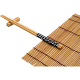 Sushi-set, 10 stuks, 2 x sushi-borden, 2 x dip-kommen, 2 x bamboe sushi-rolmatten, 2 x bamboe stokjes resten, 2 stokjes - mooi gepresenteerd in een geschenkdoos