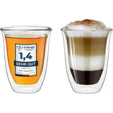 Creano Dubbelwandige glazen 250 ml "DG-V", set van 2, groot thermoglas, dubbelwandig, van borosilicaatglas, koffieglazen, theeglazen, latteglazen, dubbelwandige glazen