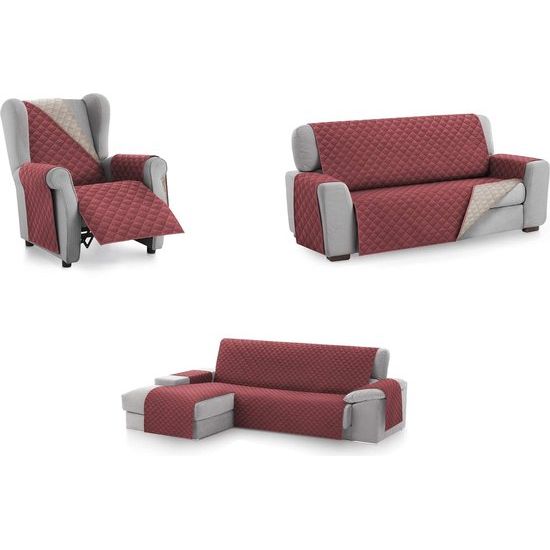 Fauteuilbeschermer Relax MALU, 1-zits - omkeerbaar gevoerde bankbescherming. Kleur Rood