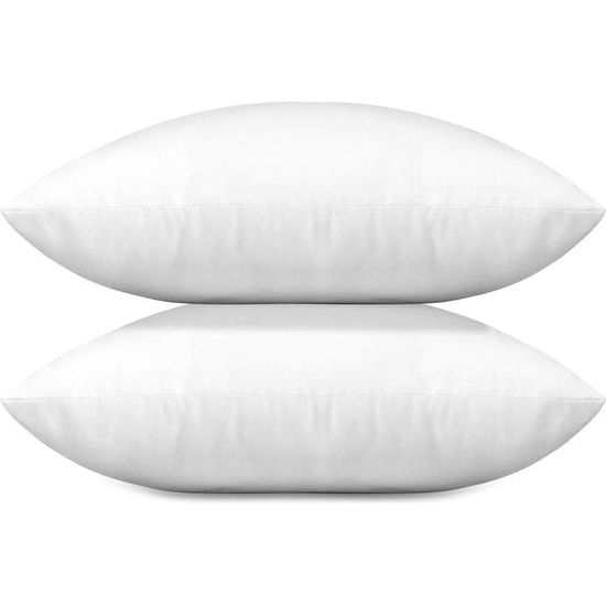 Set van 2 hypoallergene vierkante vorm kussen binnenkussens 30x50cm kussen vulling voor bank, bank, bed - indoor decoratieve kussens inserts, standaard/wit (12x20)