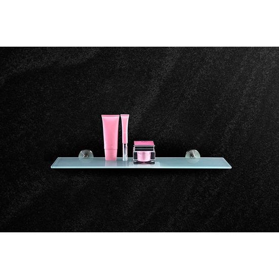 Plank van roestvrij staal en glas - wandrek badplank doucheplank badkamerrek glasplaat wand badkamer (geborsteld roestvrij staal), 50 cm x 12 cm)